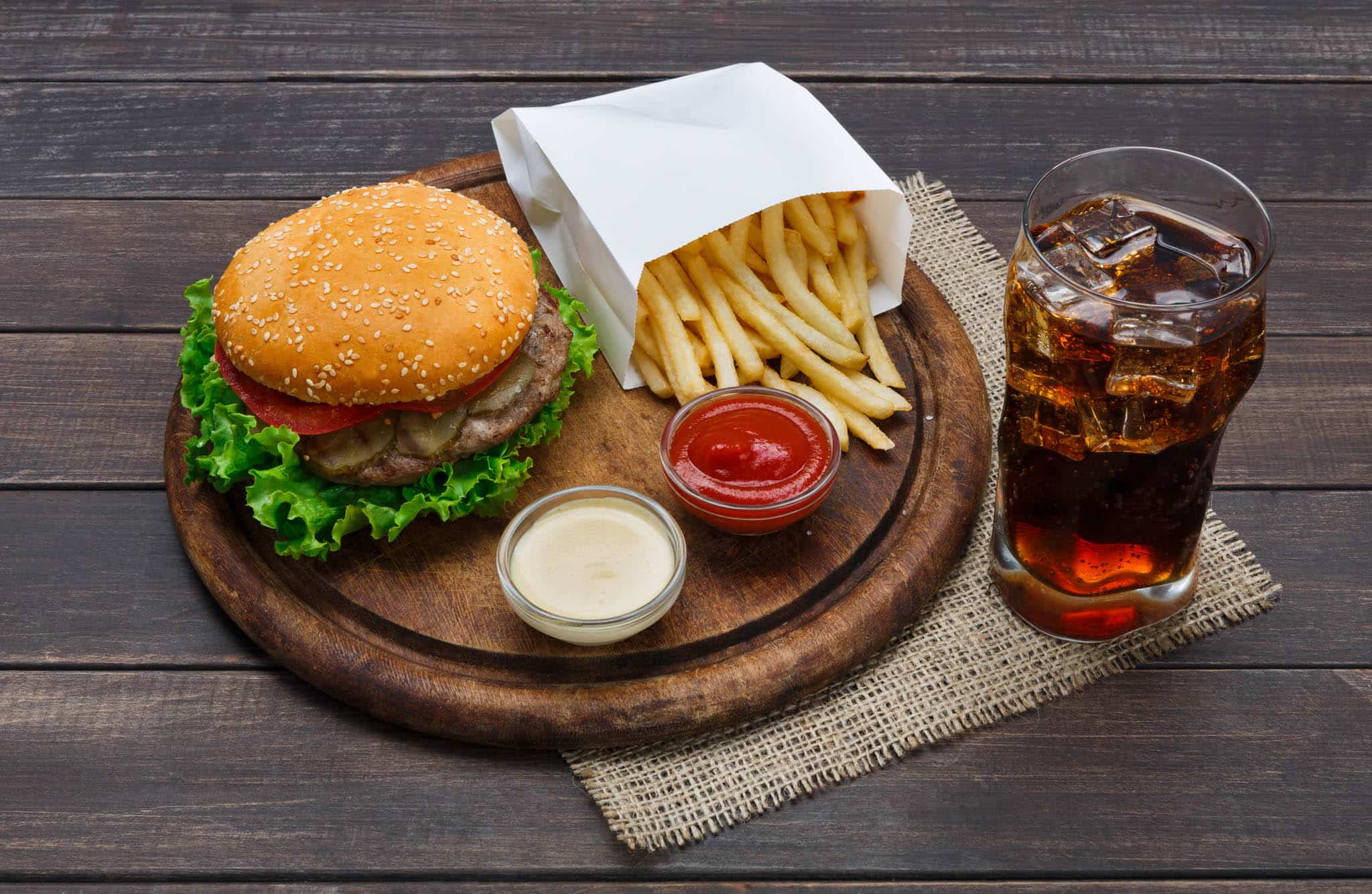 Burger menu fra spisested Lundens grill i Horsens